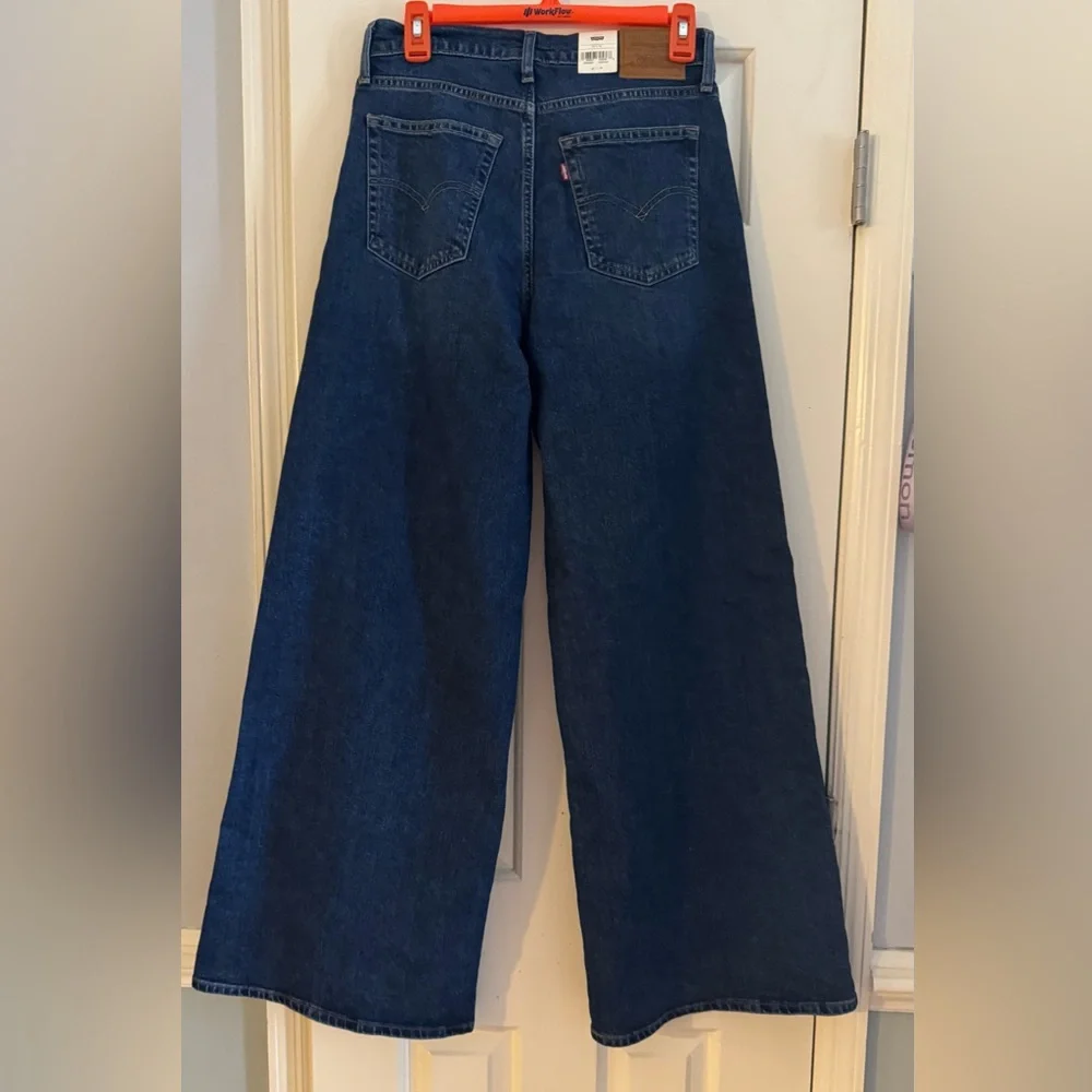 Levi's 728 Dark Blue Wide Leg Flare Jeans